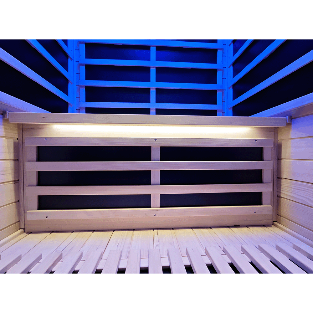 2-Person Full-Glass Infrared Sauna – Hemlock Wood | Low-EMF Home Spa