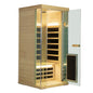 1-Person Full-Glass Infrared Sauna – Hemlock Wood | Low-EMF Indoor Spa