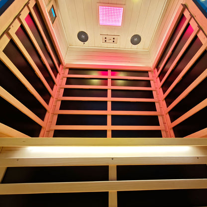 2-Person Full-Glass Infrared Sauna – Hemlock Wood | Low-EMF Home Spa