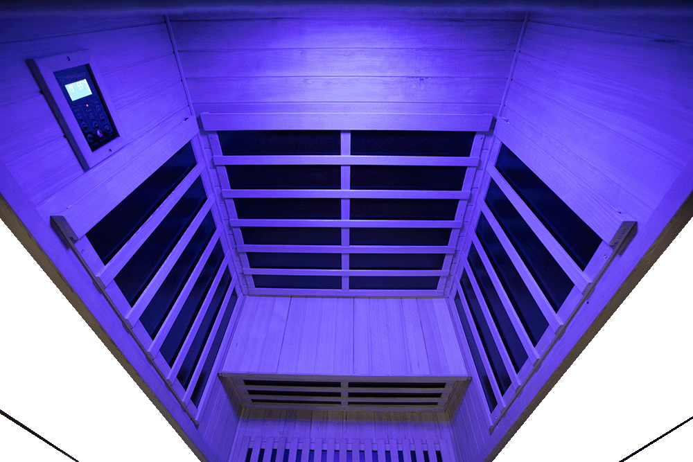 2-Person Full-Glass Infrared Sauna – Hemlock Wood | Low-EMF Home Spa