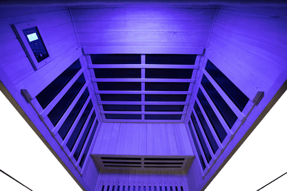 2-Person Full-Glass Infrared Sauna – Hemlock Wood | Low-EMF Home Spa