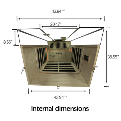 2-Person Full-Glass Infrared Sauna – Hemlock Wood | Low-EMF Home Spa