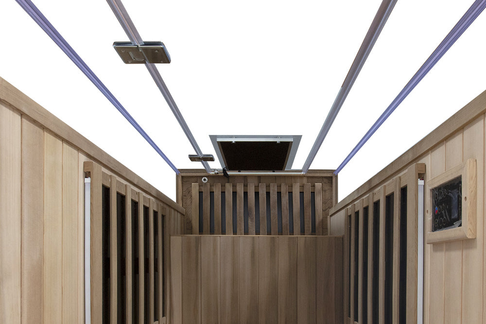 1-Person Full-Glass Infrared Sauna – Red Cedar | Low-EMF Luxury Indoor Spa