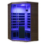 Corner Full-Glass Infrared Sauna – Hemlock Wood | Indoor Spa