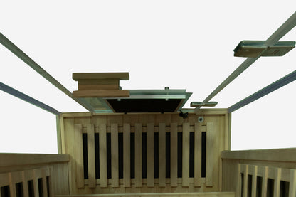 1-Person Full-Glass Infrared Sauna – Hemlock Wood | Low-EMF Indoor Spa