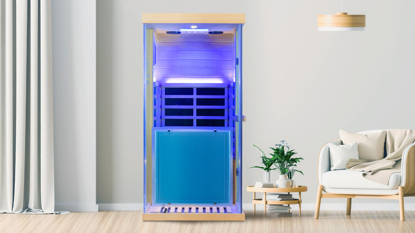 Mini Infrared Sauna – Canadian Hemlock | Compact Indoor Home Sauna
