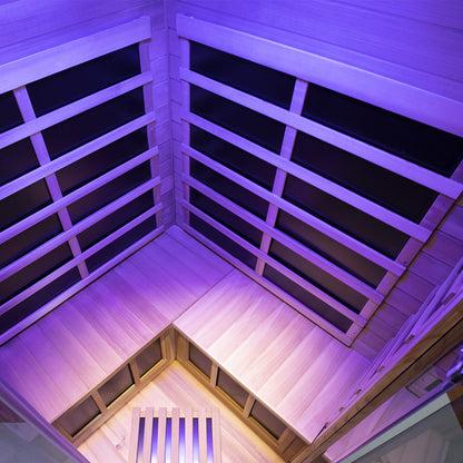 Corner Red Cedar Infrared Sauna – Full-Glass Indoor Home Spa