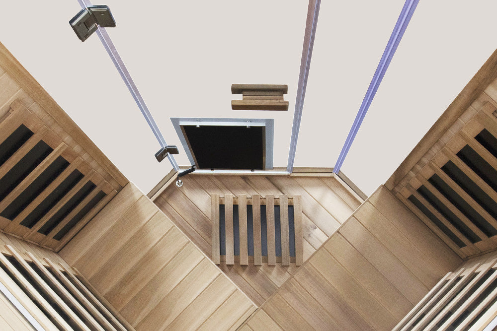 Corner Red Cedar Infrared Sauna – Full-Glass Indoor Home Spa