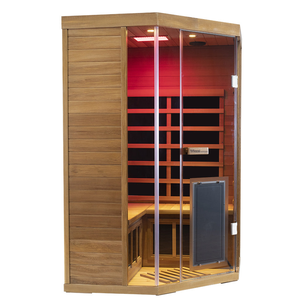 Corner Red Cedar Infrared Sauna – Full-Glass Indoor Home Spa