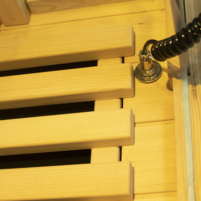 1-Person Full-Glass Infrared Sauna – Hemlock Wood | Low-EMF Indoor Spa