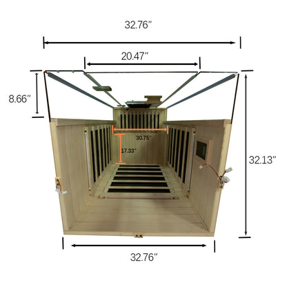 1-Person Full-Glass Infrared Sauna – Hemlock Wood | Low-EMF Indoor Spa