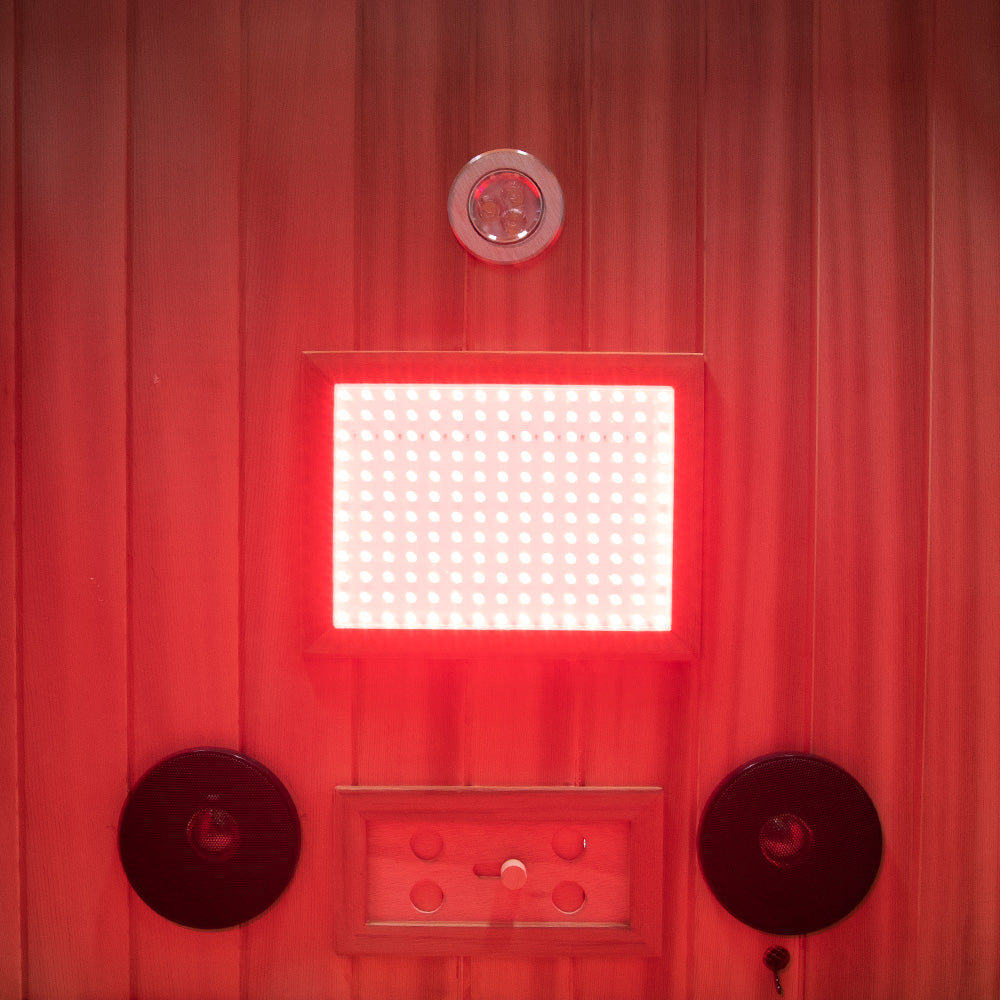 1-Person Full-Glass Infrared Sauna – Red Cedar | Low-EMF Luxury Indoor Spa